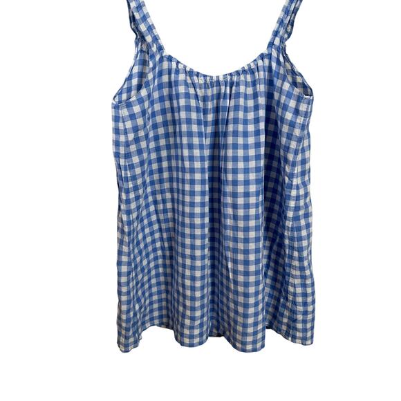 J.Crew Ruffle-Strap Dress in Gingham Linen Cotton Blend Womans Large - Picture 3 of 11